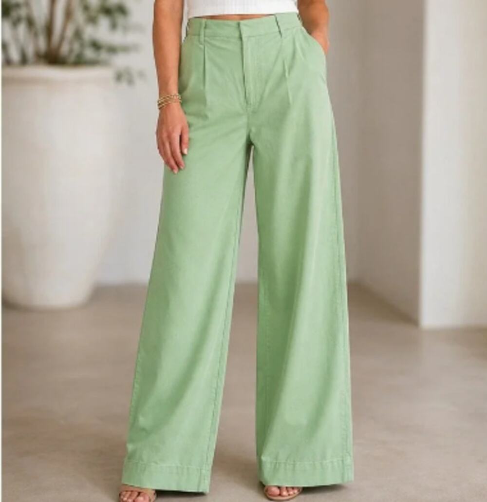 Vineyard Vines Pleated Wide Leg Chino Trouser Pants Casual Clean Girl Size 0 NWT